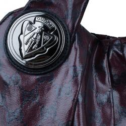 مملوكة مسبقًا Gucci Maroon Crystal Monogram Large Hysteria Top Handle Bag