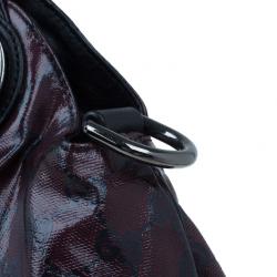 مملوكة مسبقًا Gucci Maroon Crystal Monogram Large Hysteria Top Handle Bag