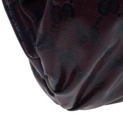 مملوكة مسبقًا Gucci Maroon Crystal Monogram Large Hysteria Top Handle Bag