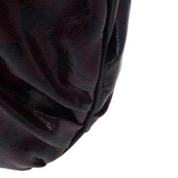 مملوكة مسبقًا Gucci Maroon Crystal Monogram Large Hysteria Top Handle Bag