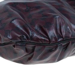 مملوكة مسبقًا Gucci Maroon Crystal Monogram Large Hysteria Top Handle Bag