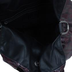 مملوكة مسبقًا Gucci Maroon Crystal Monogram Large Hysteria Top Handle Bag