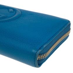 مملوكة مسبقًا محفظة غوتشي كونتينينتال سوهو جلد أزرق