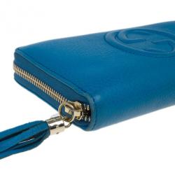 مملوكة مسبقًا محفظة غوتشي كونتينينتال سوهو جلد أزرق