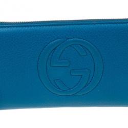مملوكة مسبقًا محفظة غوتشي كونتينينتال سوهو جلد أزرق
