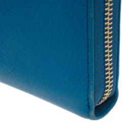 مملوكة مسبقًا محفظة غوتشي كونتينينتال سوهو جلد أزرق