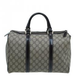 Pre Owned حقيبة غوتشي جوي بوسطن كانفاس غوتشيسيما بيج مقوى متوسطة