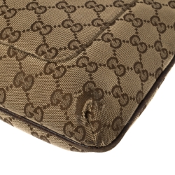 Pre Owned Gucci Brown/Beige GG Canvas Messenger Bag