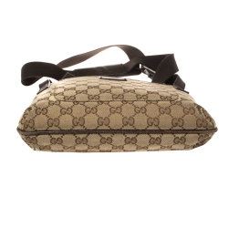 Pre Owned Gucci Brown/Beige GG Canvas Messenger Bag