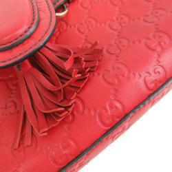 مملوكة مسبقًا Gucci Red Guccissima Emily Shoulder Bag