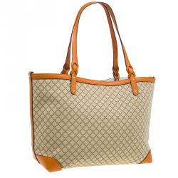 مملوكة مسبقًا Gucci Orange Diamante Canvas Medium Craft Tote Bag