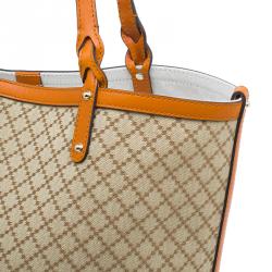 مملوكة مسبقًا Gucci Orange Diamante Canvas Medium Craft Tote Bag