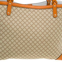 مملوكة مسبقًا Gucci Orange Diamante Canvas Medium Craft Tote Bag
