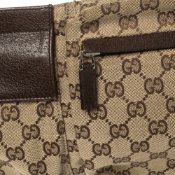 Pre Owned Gucci Beige/Brown GG Canvas and Leather Waist Belt Bag