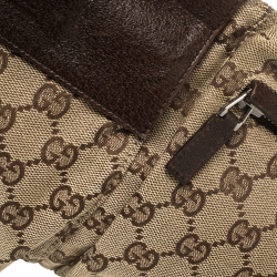 Pre Owned Gucci Beige/Brown GG Canvas and Leather Waist Belt Bag