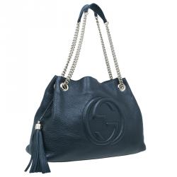 Pre Owned Gucci Black Leather Medium Soho Shoulder Bag