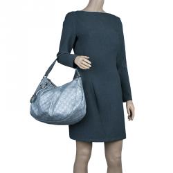 Pre Owned Gucci Silver Guccissima Leather Sukey Medium Hobo Bag