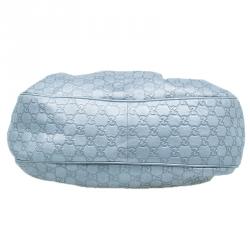 Pre Owned Gucci Silver Guccissima Leather Sukey Medium Hobo Bag