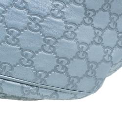 Pre Owned Gucci Silver Guccissima Leather Sukey Medium Hobo Bag