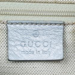 Pre Owned Gucci Silver Guccissima Leather Sukey Medium Hobo Bag