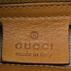 Pre Owned Gucci Beige/Brown GG Canvas Medium Marrakech Tassel Messenger Bag