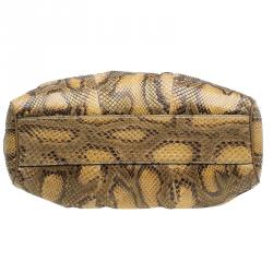 Pre Owned Gucci Brown Python Medium Sukey Tote