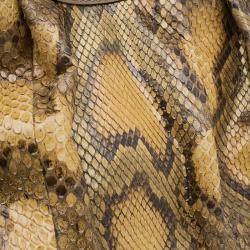 Pre Owned Gucci Brown Python Medium Sukey Tote