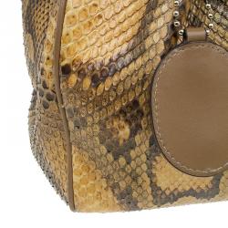 Pre Owned Gucci Brown Python Medium Sukey Tote