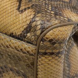 Pre Owned Gucci Brown Python Medium Sukey Tote