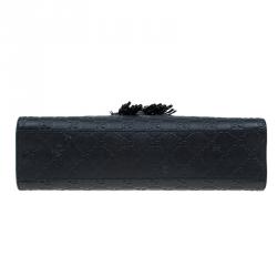 Pre Owned Gucci Black Guccissima Leather Emily Chain Shoulder Bag