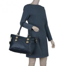 Pre Owned حقيبة غوتشي جلد أسود مونوجرامي بيد علوية