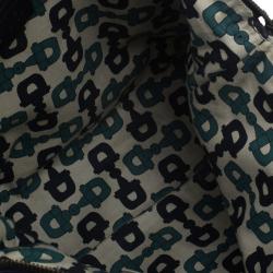 Pre Owned حقيبة غوتشي جلد أسود مونوجرامي بيد علوية