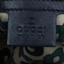 Pre Owned حقيبة غوتشي جلد أسود مونوجرامي بيد علوية