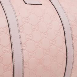 Pre Owned Gucci Pink Guccissima Leather Medium Joy Boston Bag