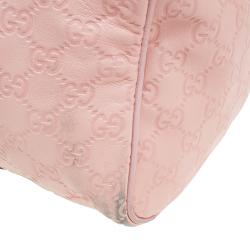 Pre Owned Gucci Pink Guccissima Leather Medium Joy Boston Bag