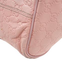 Pre Owned Gucci Pink Guccissima Leather Medium Joy Boston Bag