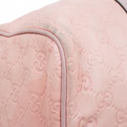 Pre Owned Gucci Pink Guccissima Leather Medium Joy Boston Bag