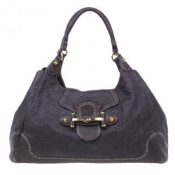 Pre Owned Gucci Brown Leather Guccisima Large New Pelham Hobo