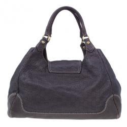 Pre Owned Gucci Brown Leather Guccisima Large New Pelham Hobo