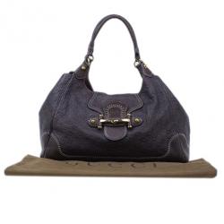 Pre Owned Gucci Brown Leather Guccisima Large New Pelham Hobo