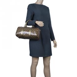 Pre Owned حقيبة غوتشي جوي بوسطن كانفاس كريستال GG مقوى متوسطة