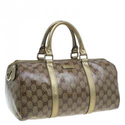Pre Owned حقيبة غوتشي جوي بوسطن كانفاس كريستال GG مقوى متوسطة
