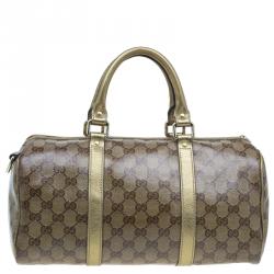 Pre Owned حقيبة غوتشي جوي بوسطن كانفاس كريستال GG مقوى متوسطة