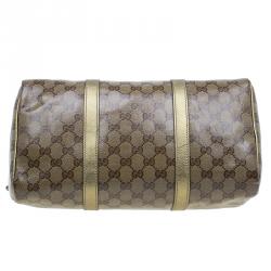 Pre Owned حقيبة غوتشي جوي بوسطن كانفاس كريستال GG مقوى متوسطة