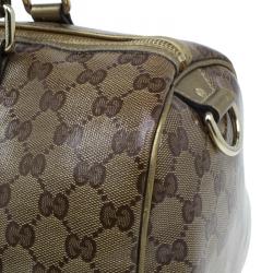 Pre Owned حقيبة غوتشي جوي بوسطن كانفاس كريستال GG مقوى متوسطة