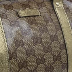 Pre Owned حقيبة غوتشي جوي بوسطن كانفاس كريستال GG مقوى متوسطة