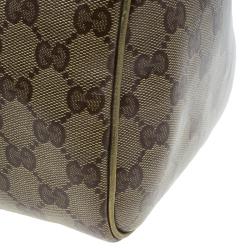 Pre Owned حقيبة غوتشي جوي بوسطن كانفاس كريستال GG مقوى متوسطة