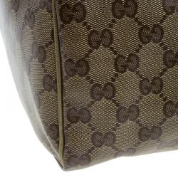 Pre Owned حقيبة غوتشي  جوي بوسطن كانفاس كريستال GG مقوى متوسطة