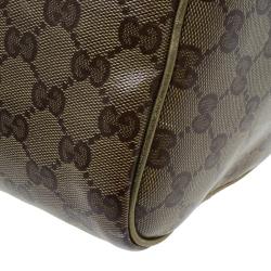 Pre Owned حقيبة غوتشي جوي بوسطن كانفاس كريستال GG مقوى متوسطة