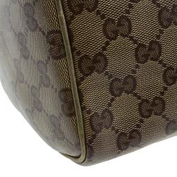 Pre Owned حقيبة غوتشي جوي بوسطن كانفاس كريستال GG مقوى متوسطة